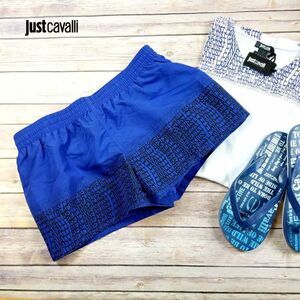 New Just Cavalli Men XS / EU 46 Blue Short Shorts Swim Trunks Beach Swimsuit